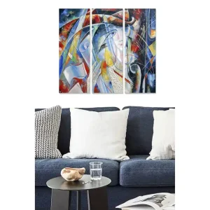 Bästa pris Canvastavla Abstract 3-pack Flerfärgad 20x50 cm - Inredning