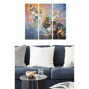 Canvastavla Abstract 3-pack Flerfärgad 20x50 cm - Inredning Begränsat antal