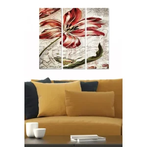 Tavla Floral 3-pack Flerfärgad 20x50 cm - Inredning Begränsad tid