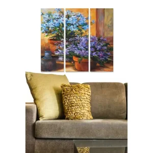 Canvastavla Floral 3-pack Flerfärgad 20x50 cm - Inredning Rabatter