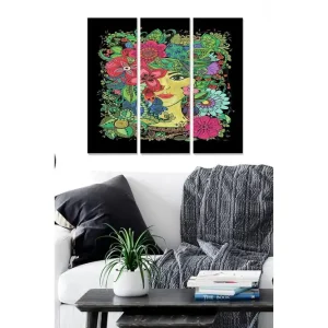 Beställ nu Tavla Floral 3-pack Flerfärgad 20x50 cm - Inredning