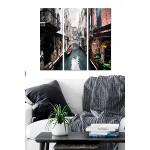 Canvastavla City 3-pack Flerfärgad 20x50 cm - Inredning Outlet
