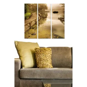 Snabb frakt Canvastavla Scenic 3-pack Flerfärgad 20x50 cm - Inredning