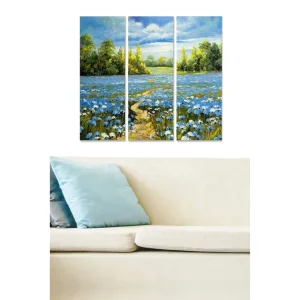 Billigare Canvastavla Scenic 3-pack Flerfärgad 20x50 cm - Inredning