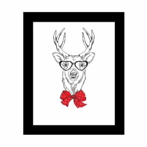 Rabatt Tavla Animal med Ram Flerfärgad 23,5x28,5 cm - Inredning