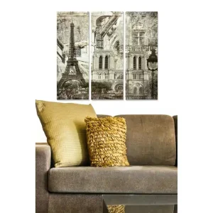 Rabatt Canvastavla City 3-pack Flerfärgad 20x50 cm - Inredning