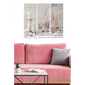 Billig Canvastavla Abstract 3-pack Flerfärgad 20x50 cm - Inredning