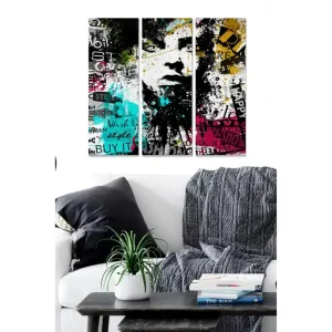Canvastavla Abstract 3-pack Flerfärgad 20x50 cm - Inredning Erbjudandepris