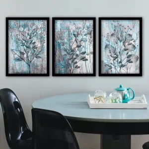 Utförsäljning Dekorativ inramad målning 3-Delar 35x45 cm Flerfärgad - Inredning
