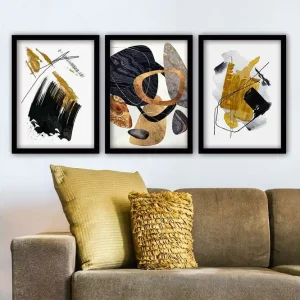 risnedsättning Decorative Framed Painting (3 Pieces) 35x45 - Inredning