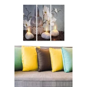 Sista chansen Canvastavla Floral 3-pack Flerfärgad 20x50 cm - Inredning