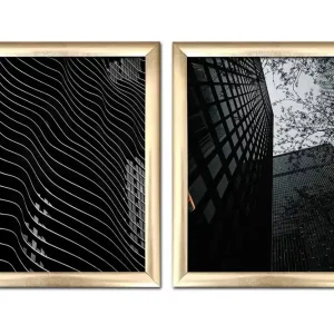Tavla Building med Ram 2-pack Flerfärgad 23,5x28,5 cm - Inredning Extra rabatt