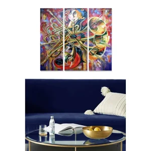 Canvastavla Abstract 3-pack Flerfärgad 20x50 cm - Inredning Sänkt pris