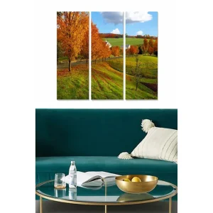 Beställ nu Canvastavla Abstract 3-pack Flerfärgad 20x50 cm - Inredning