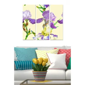 Canvastavla Floral 3-pack Flerfärgad 20x50 cm - Inredning Snabb frakt