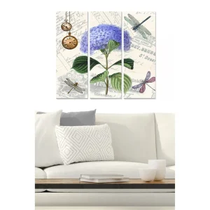 Beställ idag Tavla Floral 3-pack Flerfärgad 20x50 cm - Inredning