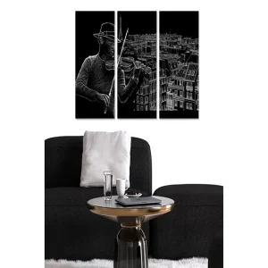 Canvastavla Music 3-pack Flerfärgad 20x50 cm - Inredning Fri frakt