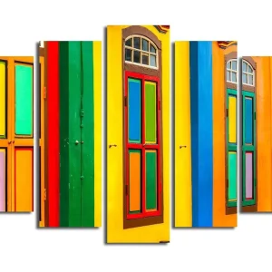 Canvastavla 5-pack Flerfärgad 19x60 cm - Inredning Nedsatt pris
