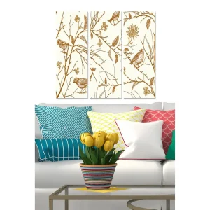 Canvastavla Floral 3-pack Flerfärgad 20x50 cm - Inredning I lager