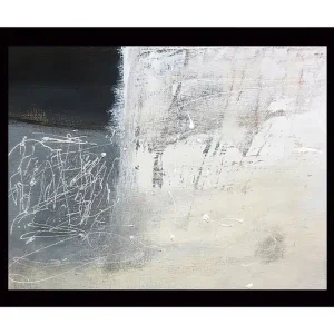 Begränsat erbjudande Inramad Canvastavla i trä - 41x56 cm - Abstrakt komposition med svarta och vita nyanser Svart / Vit / Grå - Inredning