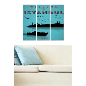 Begränsat antal Tavla City 3-pack Flerfärgad 20x50 cm - Inredning