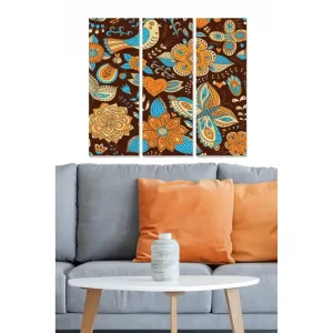 Tavla Floral 3-pack Flerfärgad 20x50 cm - Inredning risnedsättning