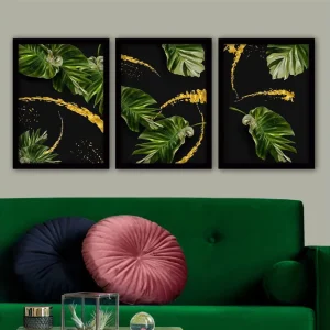 Dekorativ inramad målning 3-Delar 35x45 cm Flerfärgad - Inredning Nyhet