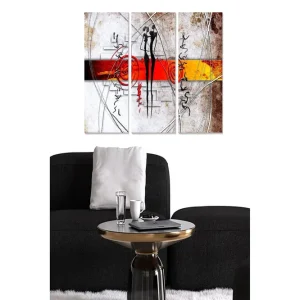 Snabb frakt Canvastavla Abstract 3-pack Flerfärgad 20x50 cm - Inredning
