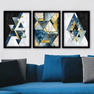 Dekorativ inramad målning 3-Delar 35x45 cm Flerfärgad - Inredning Expressleverans