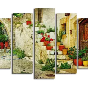 Canvastavla 5-pack Flerfärgad 19x60 cm - Inredning Billig