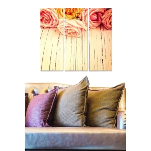 Canvastavla Floral 3-pack Flerfärgad 20x50 cm - Inredning Populär