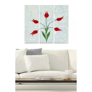 Rabatt Tavla Floral 3-pack Flerfärgad 20x50 cm - Inredning