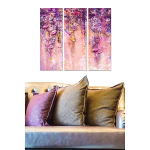 Tavla Floral 3-pack Flerfärgad 20x50 cm - Inredning Sänkt pris
