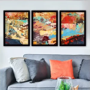Dekorativ inramad målning 3-Delar 35x45 cm Flerfärgad - Inredning Kampanjpris
