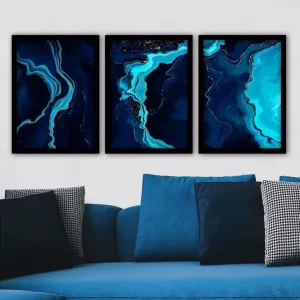 Nyhet Dekorativ inramad målning 3-Delar 35x45 cm Flerfärgad - Inredning