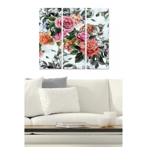Canvastavla Floral 3-pack Flerfärgad 20x50 cm - Inredning Nedsatt pris