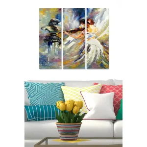 Canvastavla Abstract 3-pack Flerfärgad 20x50 cm - Inredning Fri frakt
