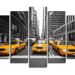 Canvastavla 5-pack Flerfärgad 19x60 cm - Inredning Billigare