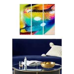 Sänkt pris Canvastavla Abstract 3-pack Flerfärgad 20x50 cm - Inredning