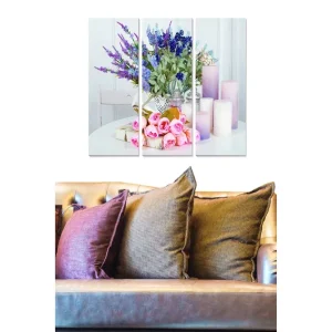 Snabb leverans Tavla Floral 3-pack Flerfärgad 20x50 cm - Inredning