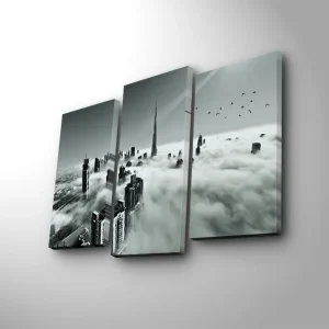 Dekorativ Canvastavla 3-Delar 45x20 cm Flerfärgad - Inredning Populär