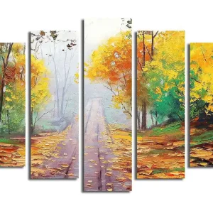 Snabb leverans Canvastavla 5-pack Flerfärgad 19x60 cm - Inredning