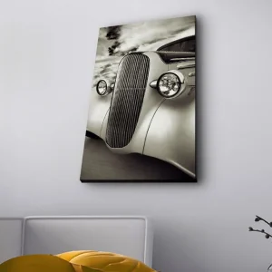 Begränsat antal Canvastavla med LED-belysning - Klassisk bil med elegant design - Inredning & dekor