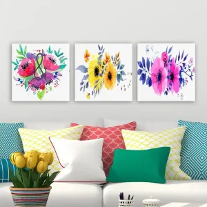 Dekorativ Canvastavla 3-Delar 30x30 cm Flerfärgad - Inredning Erbjudandepris