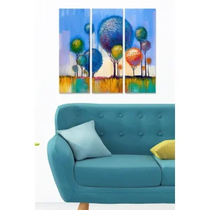 Canvastavla Abstract 3-pack Flerfärgad 20x50 cm - Inredning risnedsättning