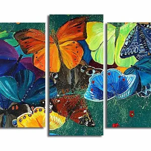 Dekorativ Canvastavla 3-Delar 45x20 cm Flerfärgad - Inredning Rabatter