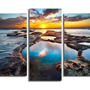 Canvastavla 3-pack Flerfärgad 20x39 cm - Inredning Begränsat antal