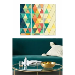 Tavla Geometric 3-pack Flerfärgad 20x50 cm - Inredning Bästa pris