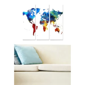 Beställ nu Canvastavla Map 3-pack Flerfärgad 20x50 cm - Inredning