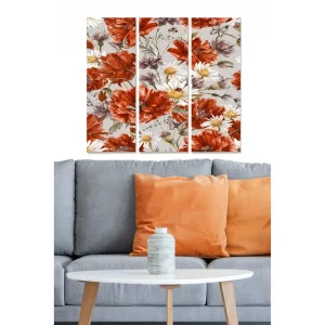 Tavla Floral 3-pack Flerfärgad 20x50 cm - Inredning Outlet